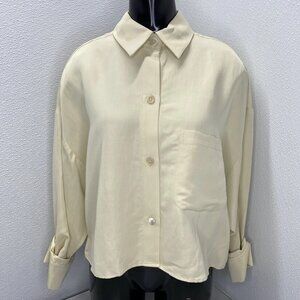 TWP Women’s “Soon To Be Ex” Cropped Button-Up Shirt